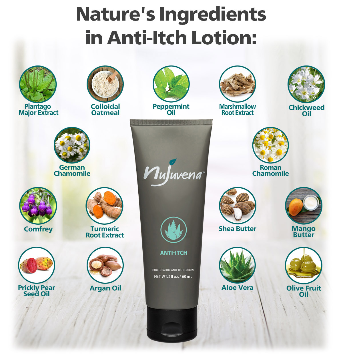 Anti-Itch by Nujuvena is a soothing lotion that helps to calm and hydrate dry, itchy, irritated skin without the use of steroids. And, with the homeopathic active ingredient helichrysum, Anti-Itch by Nujuvena helps to soothe skin fast and it may even help to restore itchy and inflamed skin to a healthy, itch-free state.