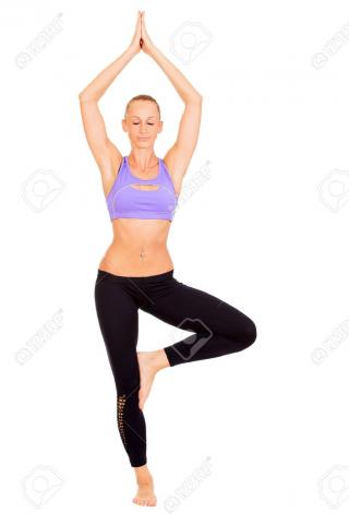 Tree pose variations yoga asanas set Royalty Free Vector