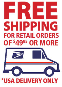 Free Shipping in the USA for Retail orders $49.95