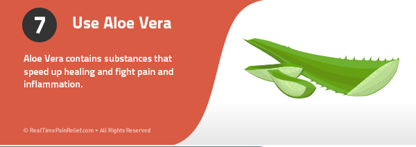 Using aloe vera can reduce the pain from carpel tunnel syndrome. 