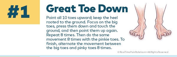 Great Toe Down is a good exercise for the feet