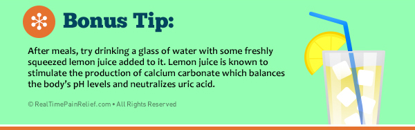 lemon juice is good to reduce gout attacks