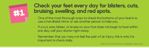 Check your feet for any problems everyday