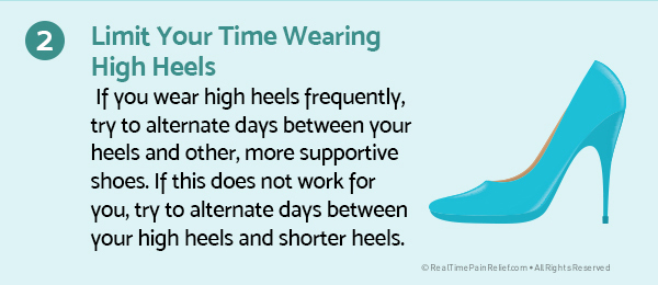 limit times in high heels to take care of your feet